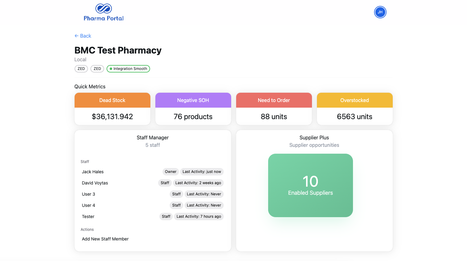 Pharma Portal Web App Screenshot